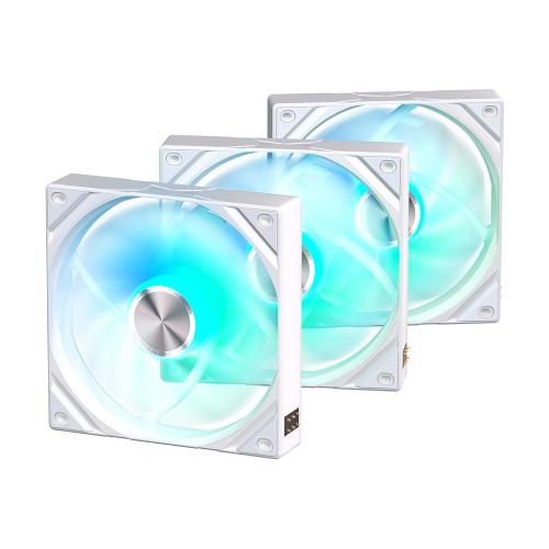 TRYX ROTA SL ARGB White 120mm Case Fan 3in1 Pogo-Pin Connection with Magnetic Cable Gen2 ARGB Light Quiet PC Case Fan
