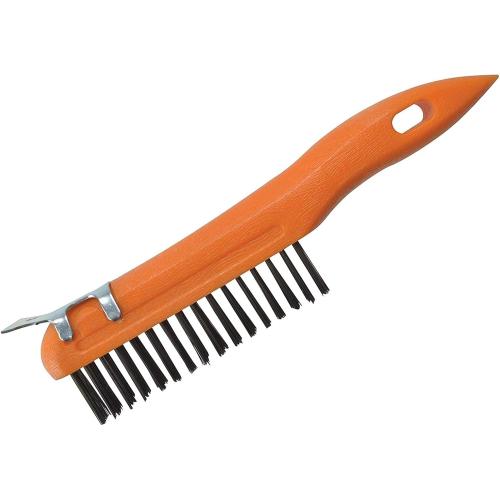 Plastic Wire Brush and Scraper for Removing Dirt, Paint, Rust and Scale