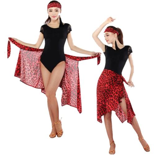 Size 17 color Red Dance and Sway Latin Dance Dress Latin Dance Skirt Latin Dance Costume Professional Practice Skirt Adult Women's Triangle Towel
