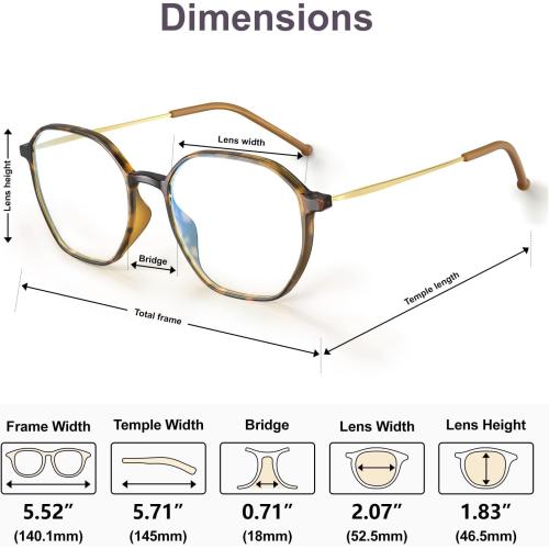 VISOONE Lightweight TR90 Blue Light Blocking Glasses Frame with Anti Glare Eye Protection for Women and Men RANE