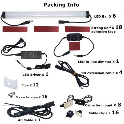 Litever Kitchen Under Cabinet LED Lighting Kit Plug-in, Super Bright, 6 PCS 12 Inches Light Bars, Daylight White, 31W 2000 Lumen, Perfect for Kitchen Cabinet Counter Shelf-(6 Bars Kit-5000K)