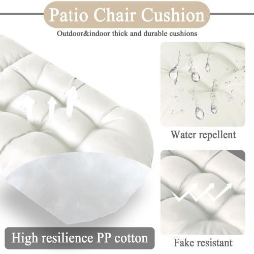 Adirondack Chair Cushion, Waterproof Outdoor Seat Cushions for Patio Furniture, Thick High Back Replacement Pad for Porch Lawn Wicker Dining Desk Chair, Rocking Chair Cushion, Beige