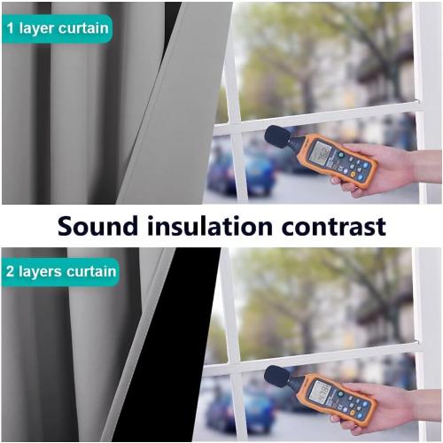 NICETOWN Silver Grey Full Shade Curtain Panels, Pair of Thermal Insulated & Energy Efficiency Blackout Curtains for Living Room Windows, Lined Silky Performance Window Dressing (42 Wide x 84 Long)
