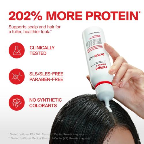 Dr.FORHAIR Folligen Treatment | Korean Hair Treatment | Scalp Treatment & Hair Mask | For Hair Thickening & Fuller Looking, 6.76 Fl Oz
