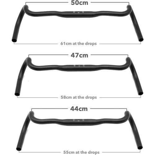 REDSHIFT Kitchen Sink Handlebar with Loop for Road, Gravel, Touring, and Commuter Bikes, Aluminum Drop Bar, 31.8mm Clamp, with 20mm of Rise, 53 cm Width
