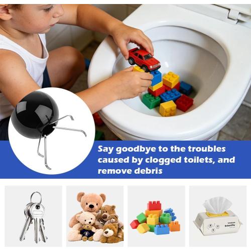 Toilet Snake Drain Auger with Gloves, 51-Inch Flexible Spring Plumbing Auger, Heavy-Duty Clog Remover for Hair & Debris, Drain Cleaning Tool for Bathroom Drains, Kitchen Sink and Toilet