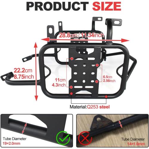 Xitomer Motorcycle Saddlebag Support Racks, Fit for XL 750 Transalp 2025 2024 2023 XL 750 Transalp Motorcycle Pannier Racks Side Carrier Pannier Racks