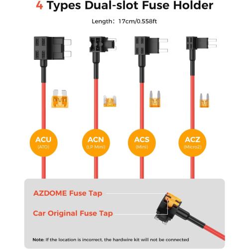 Dash Cam Hardwire Kit,USB-C Adapter Cable for Full-Size Type C Interface Dash Camera,USB C Power Port,24H Parking Monitoring with Low Voltage Protection