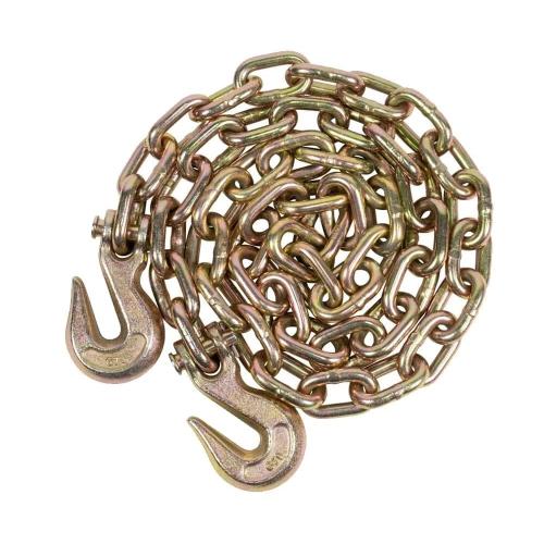 2Pack Mytee Products 3/8 Inch x 20 FT Grade 70 Binder Chain with Clevis Grab Hooks - G70 Transport Tow Chain - 6,600 Lbs Working Load Limit