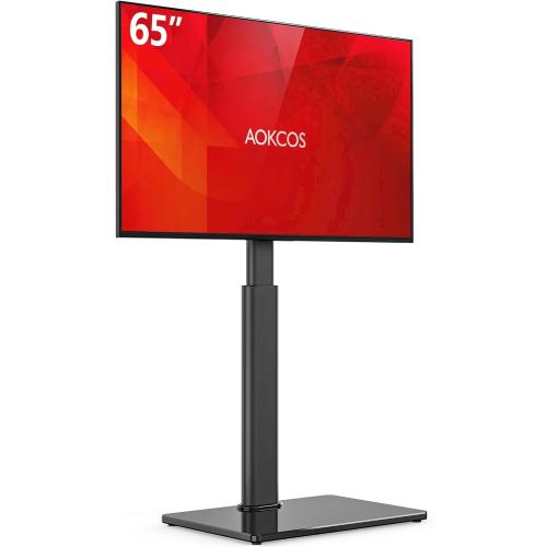 Size 32-65 Inches Color Black Swivel TV Floor Stand for 32-65 Inches TVs, 8 Level Height Adjustable Corner Small TV Stand Mount for Living Room/Bedroom, Holds up to 88 lbs,MAX VESA 400x400mm,Black