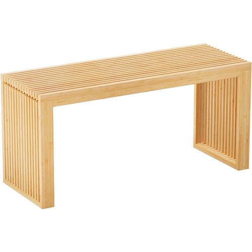 Bamboo Dining Bench Indoor Long Entryway Shoe Rack Benchs,Outdoor Modern Wood Benches 35 Inch Bamboo Bench for Living Room Hallway Bedroom Bathroom