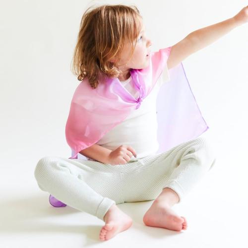 Sarah's Silks - Set of 5 Enchanted Mini Playsilks, 100% Silk 21 Square Scarf for Dance, Movement and Pretend Play - Rainbow, Starry Night, Sea, Fire and Blossom Scarves