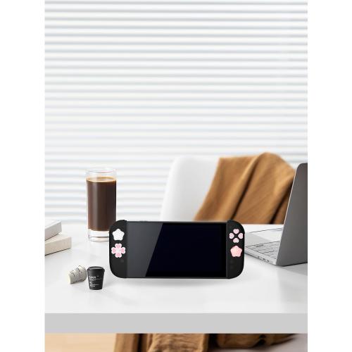 Silicone Joystick Caps for Nintendo Switch 2,WUNIAK Directional Silicone Colorful Button Covers Star Design, Non-Slip Keycaps and DIY Button Repair Kit,Pink and White Suit