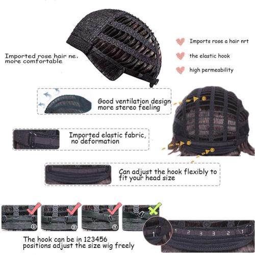 Mens Brown Wig Short Layered Curly Wavy Male Wig Synthetic Hair Wigs Heat Resistant Cosplay Halloween Party with Wig Cap