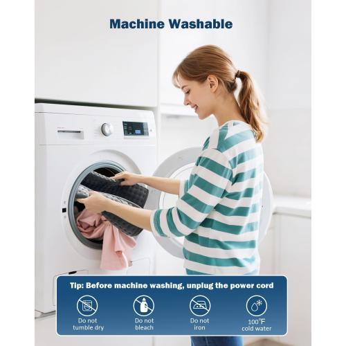 Extra Large Heating Pad for Back Pain Relief, 35x20 Electric Heat Pads for Period Cramps & Body Shoulder, 9 Heat Settings, Auto-Off, Machine Washable, Dry Moist Heat, Gifts for Women Men, Gray