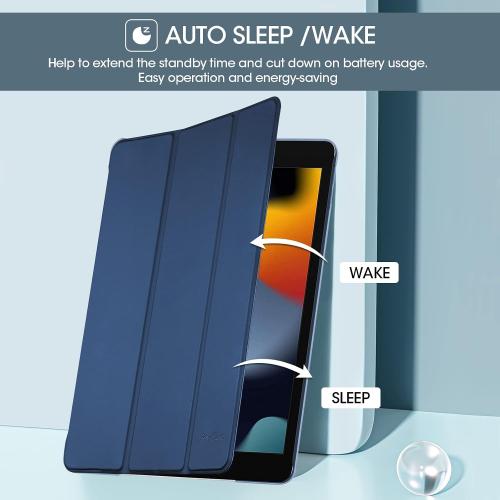 ProCase for iPad 9th/ 8th/ 7th Generation Case 10.2 Inch, Darkblue | 10.2 iPad Case 9th/ 8th/ 7th Gen Cover (2021/2020/2019), Slim Smart Cover With Translucent Hard Shell Back, Auto Sleep/Wake