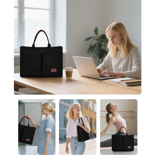 Fiotetto. ......Wandering Nature Women's Canvas Tote Bag, Laptop Work Bag with 2 Cup Holders, Shoulder Bag for Nurse and Teacher.