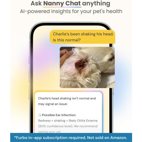 Furbo 360° Dog Camera - Unlock with Paid Plan: Home Security & Dog Safety Alerts, Rotating Pet Treat Dispenser w/ 2-Way Speaker, Smart Indoor Cam w/Phone App (3mo Minimum Subscription Required)