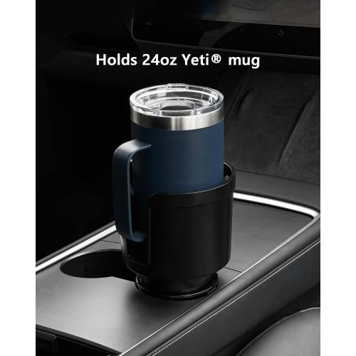 Upgraded Car Cup Holder Expander Adapter with Offset Adjustable Base, Compatible with Yeti 14/24/36/46oz Ramblers, Hydro Flasks 32/40oz, Other Large Bottles Mugs in 3.5-4.0, 1 Pack