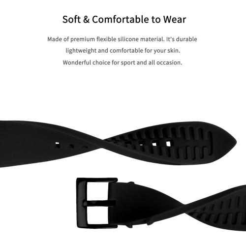 Silicone Watch Band for Men - Black Quick Release Watch Band for Women Soft - Waterproof Smart Watch Bracelet Clasp - Correa de Silicona para Reloj Replacement - 18mm 19mm 20mm 21mm 22mm 24mm