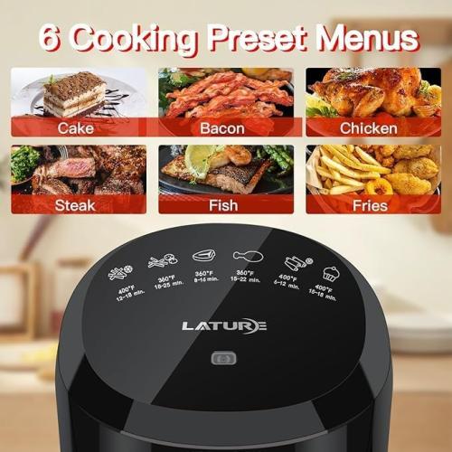 4.2 QT Air Fryer Oven Cooker with Two Independent Frying Baskets, Temperature and Time Control Dishwasher Non-stick Basket 6 Cook Presets