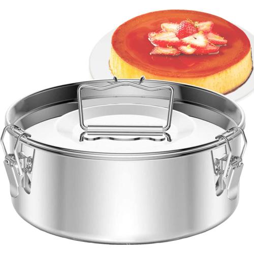 Flan Pan Flanera Mold, Stainless Steel Flan Mold with Lid - Flan Maker for 6 Quart Instant Pot