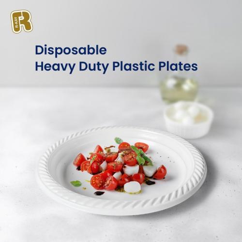 100 Pack 6 Inch White Plastic Plates Disposable - Heavy Duty White Disposable Plates - Microwavable Disposable Plastic Plates (6 Inch, 100, Count)