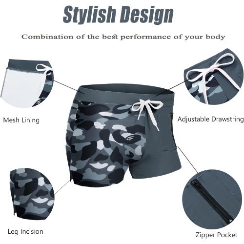 COOFANDY Mens Swim Trunks Swimwear Bathing Suit Swim Brief Square Leg Board Short S-3XL