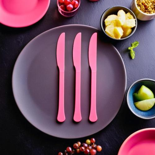 Boxed, Heavy Weight Knives, High Ct. - Bright Pink