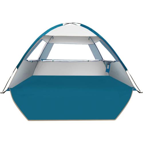 Beach Tent Sun Shelter for 3/4/6/8 Person, UPF 50  UV Protection Beach Shade Canopy Tent, Lightweight, Easy Set Up and Carry