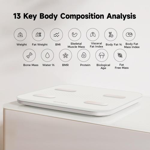 YUNMAI S Smart Body Fat Scale, Accurate Digital Bathroom Scale for Body Weight, Body Composition Analyzer with Health Monitor Sync Apps for BMI, Body Fat, Muscle Mass, Body Weight
