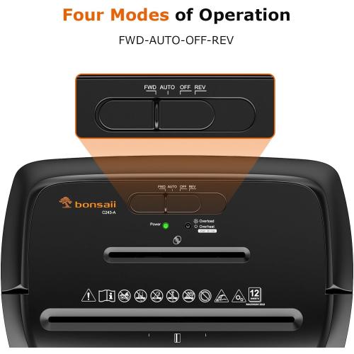 Bonsaii 14-Sheet Paper Shredder for Home Office Use, 10-Minute Cross Cut Shredder with 5.5 Gallons Bin, P-4 High Security Heavy Duty Office Shredder Shred CD/Credit Card