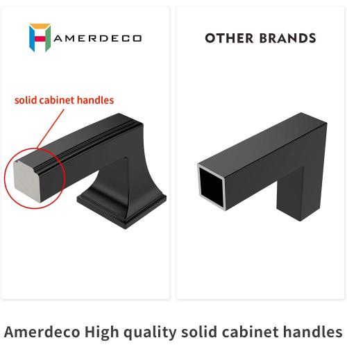 Amerdeco 10 Pack Oil Rubbed Bronze Cabinet Pulls 5 Inch(128mm) Hole Center Cabinet Hardware Kitchen Cabinet Handles for Bathroom Drawer Pulls Dresser Pulls ZH0010