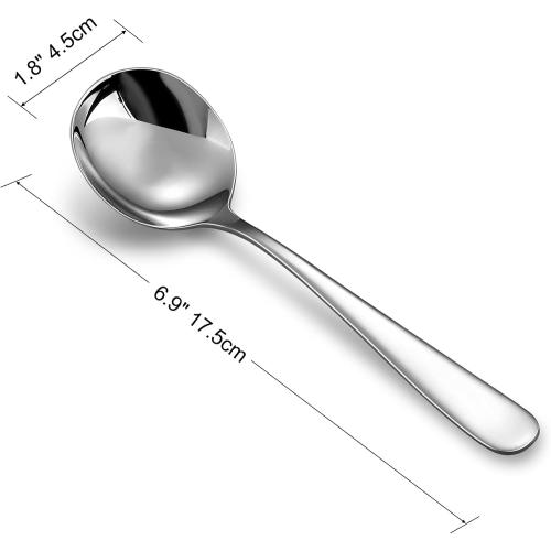 KEAWELL Premium 7 Louise Soup Spoons, 18/10 Stainless Steel, Dishwasher Safe (4)