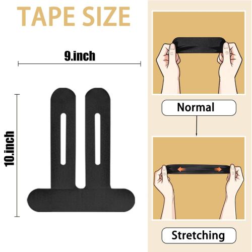 IEADEN Precut Kinesiology Tape for Knees, 10 Pcs - Knee Support & Stability, Knee Pain Relief Athletic Tape - Waterproof & Elastic, Breathable Hypoallergenic Latex-Free Tape, Black