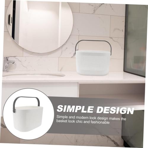 Gray Hollow Wash Basket Capacity Toiletry Container for Bathroom Storage Wash Storage Basket for Organizing Toiletries and Accessories