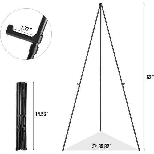 Easel Stand for Sign, Aredy 63 Portable Painting Easel, Lightweight Metal Easels for Painting Canvas, Wedding Sign (2 Pack)
