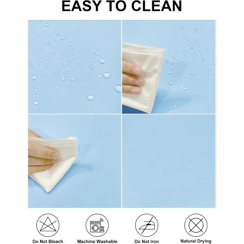 Fokitut 2 Pack Waterproof Round Tablecloth, 120 Inch, Stain Resistant and Wrinkle Polyester Table Cloth, Fabric Table Cover for Kitchen Dining, Wedding, Party, Holiday Dinner-Blue Mist