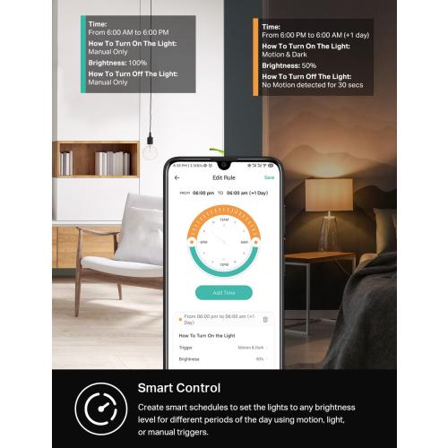 Kasa Smart Motion Sensor Switch, Dimmer Light Switch, Single Pole, Needs Neutral Wire, 2.4GHz Wi-Fi, Compatible with Alexa & Google Assistant, UL Certified, No Hub Required(ES20MP2) White 2-Pack