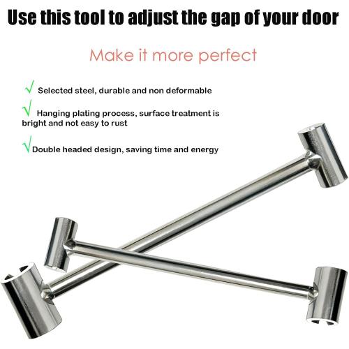 Door Hinge Gap Adjusting Wrench Tool, Upgraded Rolled Steel Door Hinges Adjustment Tool, 14-19mm Gap Adjusting Wrench, Rust-Proof Door Jamb Hinge Jig for Residential, Fire Doors, Light Sliver