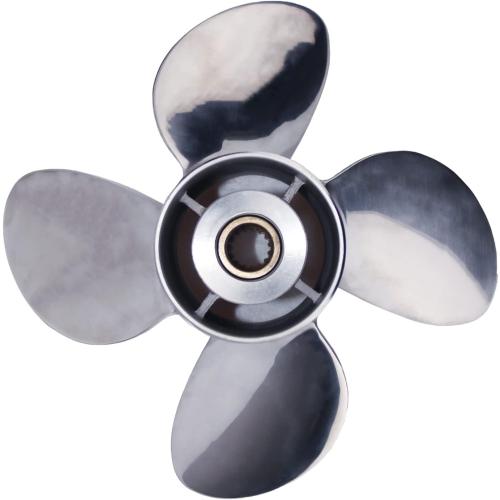 CAPTAIN 4 Blades Stainless Steel Boat Propeller fit Mercury, 13 Diameter x 19 Pitch, 15 Spline Tooth Outboard Engines Motor Prop, OEM RH Propellers for 40 50 70 Force 75 80 90 100 115 125 140 HP