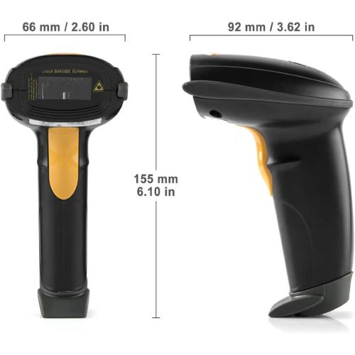 WoneNice USB Laser Barcode Scanner Wired Handheld Bar Code Scanner Reader Black