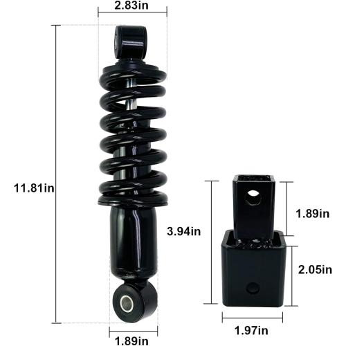JR6-F2210-00 Golf Cart Heavy Duty Rear Shock Absorber and Coil Spring Fits 1995-2022 G29 Drive and G14/G16/G19/G20/G22 Gas & Electric, JN3-F2210-00, JN4-F2210-00-00 With 2 Adapters