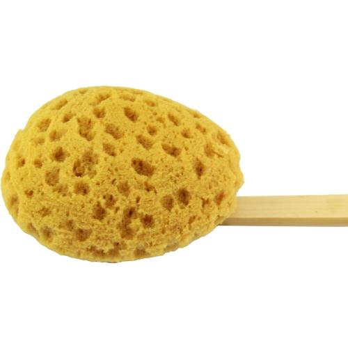 18'' Shower Body Brush Sea Sponge Long Wooden Handle Back Scrubber Bath Brush Gentle Exfoliating Lotion Applicator