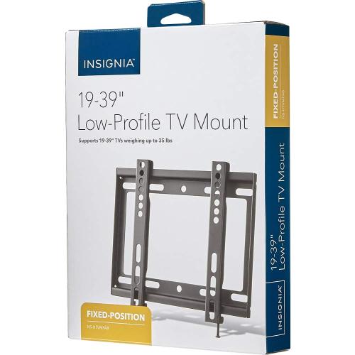 Insignia - Fixed TV Wall Mount for Most 19 - 39 TVs - Black