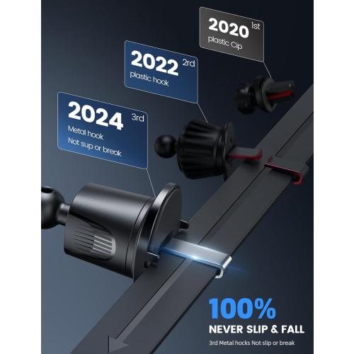 Lamicall 2025 Wider Clamp & Metal Hook Car Phone Holder Vent [Thick Cases Friendly] Phone Holders for Your Car Mount Automobile Hands Free Cradle Air Vent for iPhone 17 16 15 14 13 Pro Max Smartphone