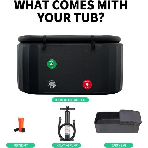216 Inflatable Cold Plunge Tub with Insulated Lid,Ice Bath Tub for Athletes, Compatible with ice bath chiller Portable for Outdoor & Indoor Recovery
