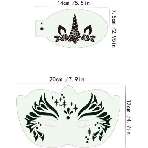 28 Pcs Face Paint Stencils Kits Face Painting Stencils Reusable Face Tattoo Painting Templates Body Makeup Painting Templates for Kids Face Painting Holiday Halloween Tattoo Stencils (Mix02)