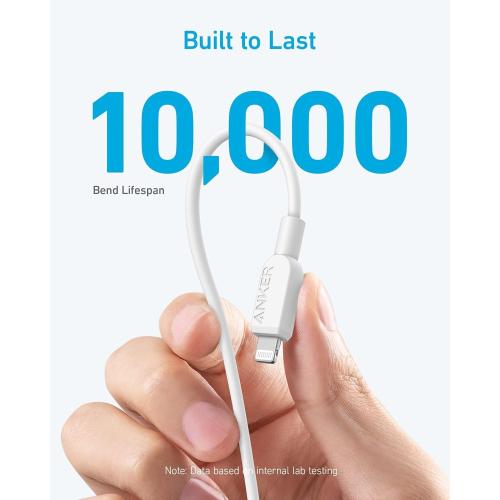 Anker USB C to Lightning Cable(10FT,White), MFi Certified for iPhone 14 Series, and More(Charger Not Included)