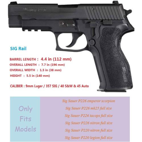 Sig P226 Holsters, OWB Holster for Sig Sauer P220 P226 4.4 Full Size/Bersa Thunder 9 Pro - Index Finger Released | Adjustable Cant | Autolock | Outside Waistband Carry | Lightweight -Right Handed